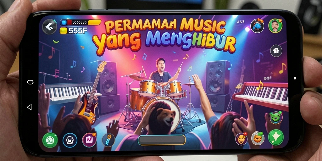 Tampilan gameplay 555F yang dinamis dan menarik.