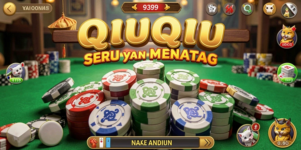 Tampilan gameplay seru dalam permainan QiuQiu 9399.