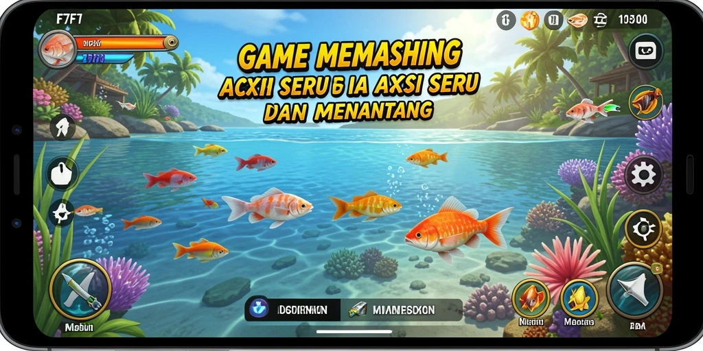 Tampilan gameplay F7F7 yang penuh aksi dan petualangan memancing.
