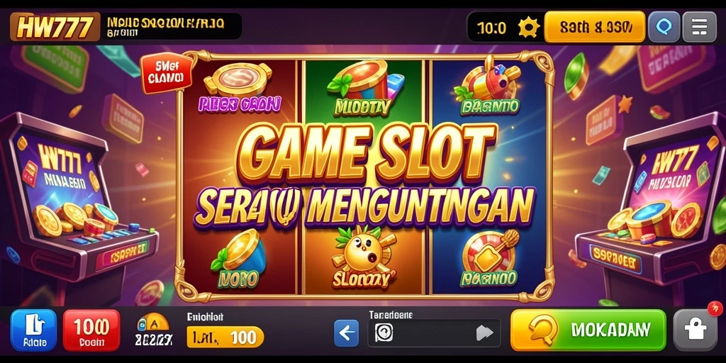Tampilan gameplay HW777 yang menarik dengan simbol Slot klasik.