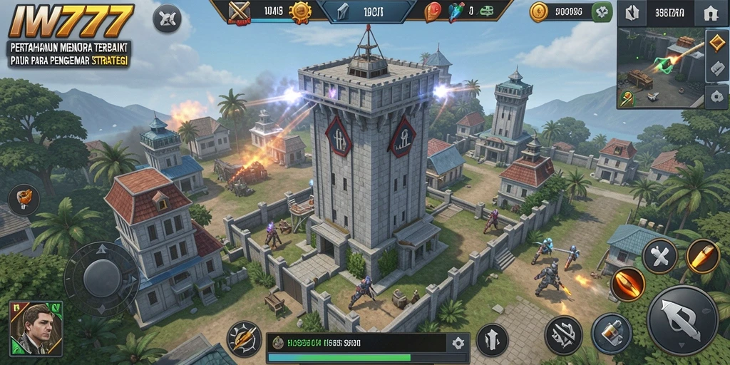 Tampilkan gameplay menegangkan dalam IW777 Tower Defense.