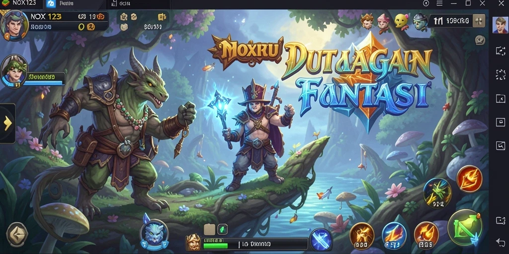 Tampilan penuh aksi dalam gameplay NOX123 yang seru dan menantang.