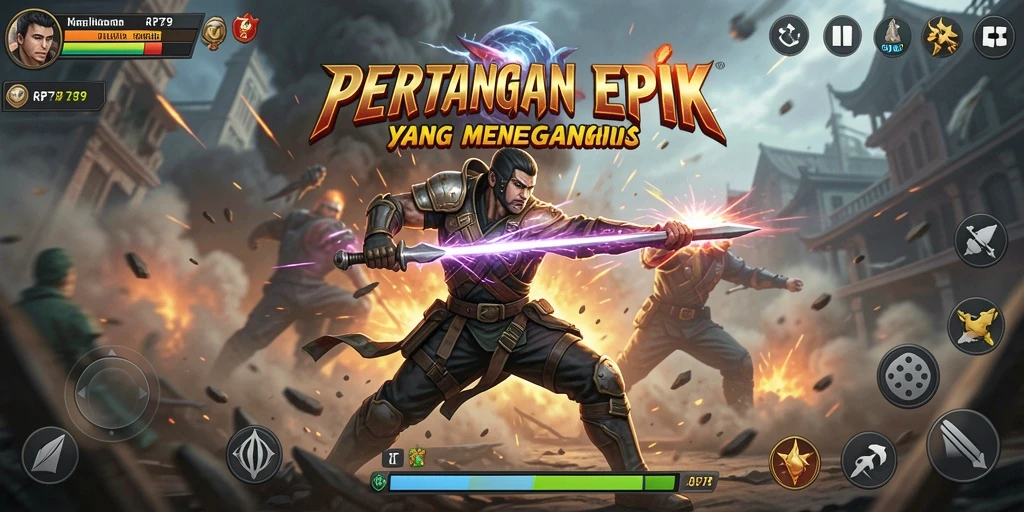 Gameplay seru dan mendebarkan dalam pertarungan karakter RP79.