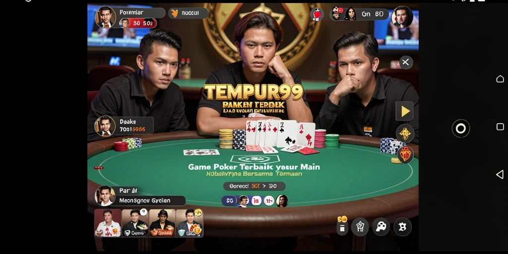 Screenshot gameplay menunjukkan intensitas permainan Poker yang seru.