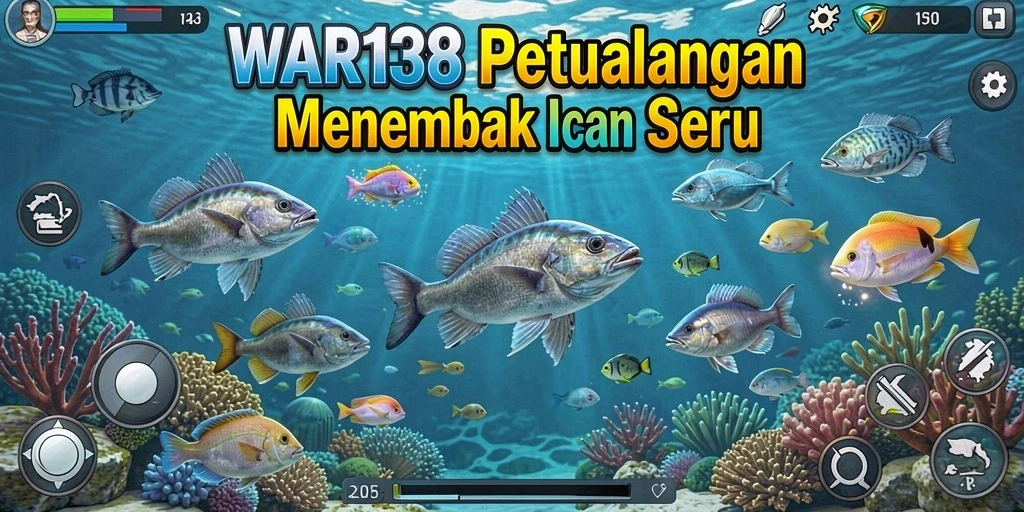 Tangkapan layar dari gameplay seru WAR138 yang menampilkan aksi menembak ikan.